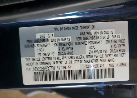 2016 Mazda Cx-5 Sport z USA, uszkodzony, nr VIN JM3KE2BY9G0731147